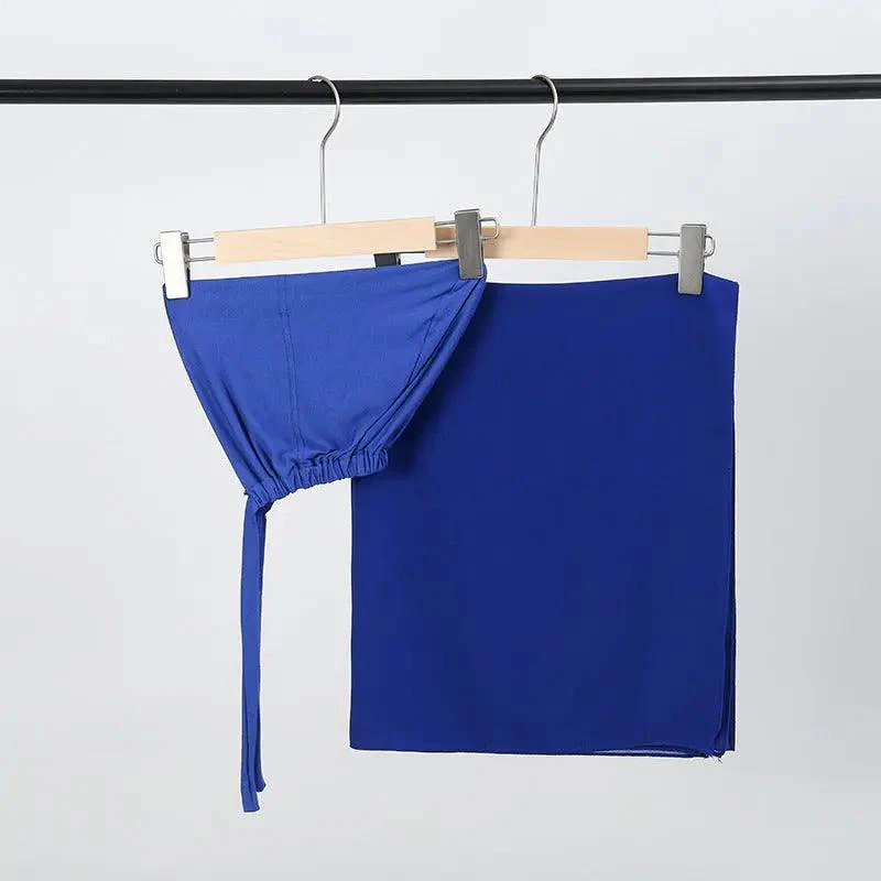 Chiffon Hijab with Cord Base Cap 2pcs Set (MH037) - Image 10