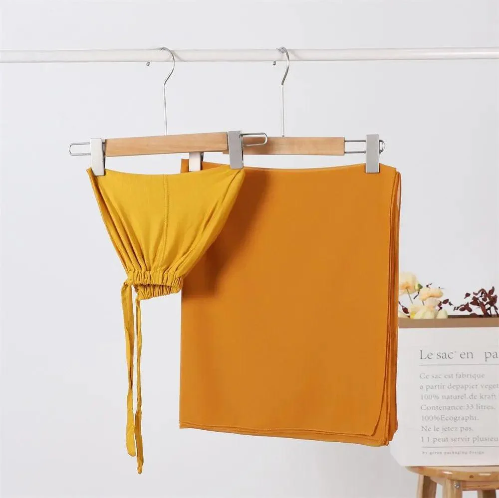 Chiffon Hijab with Cord Base Cap 2pcs Set (MH037) - Image 19