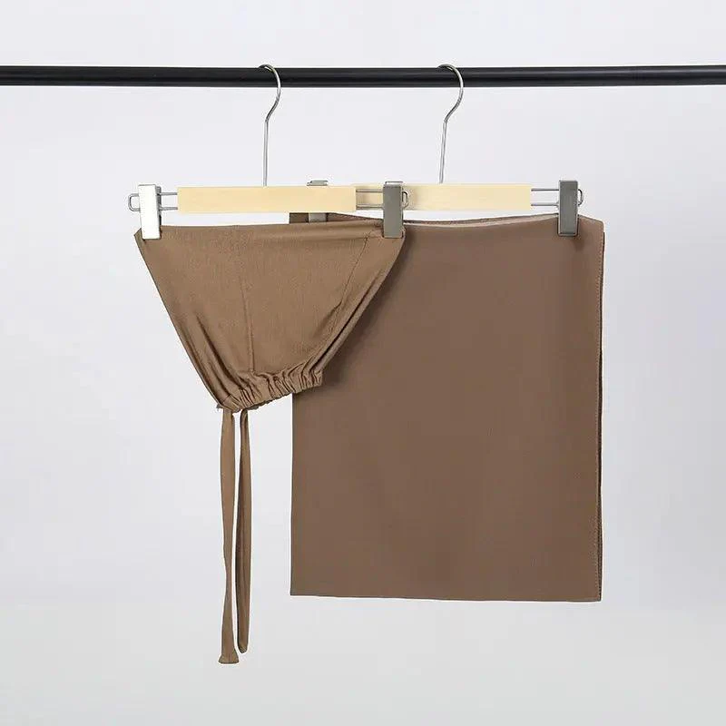 Chiffon Hijab with Cord Base Cap 2pcs Set (MH037) - Image 20