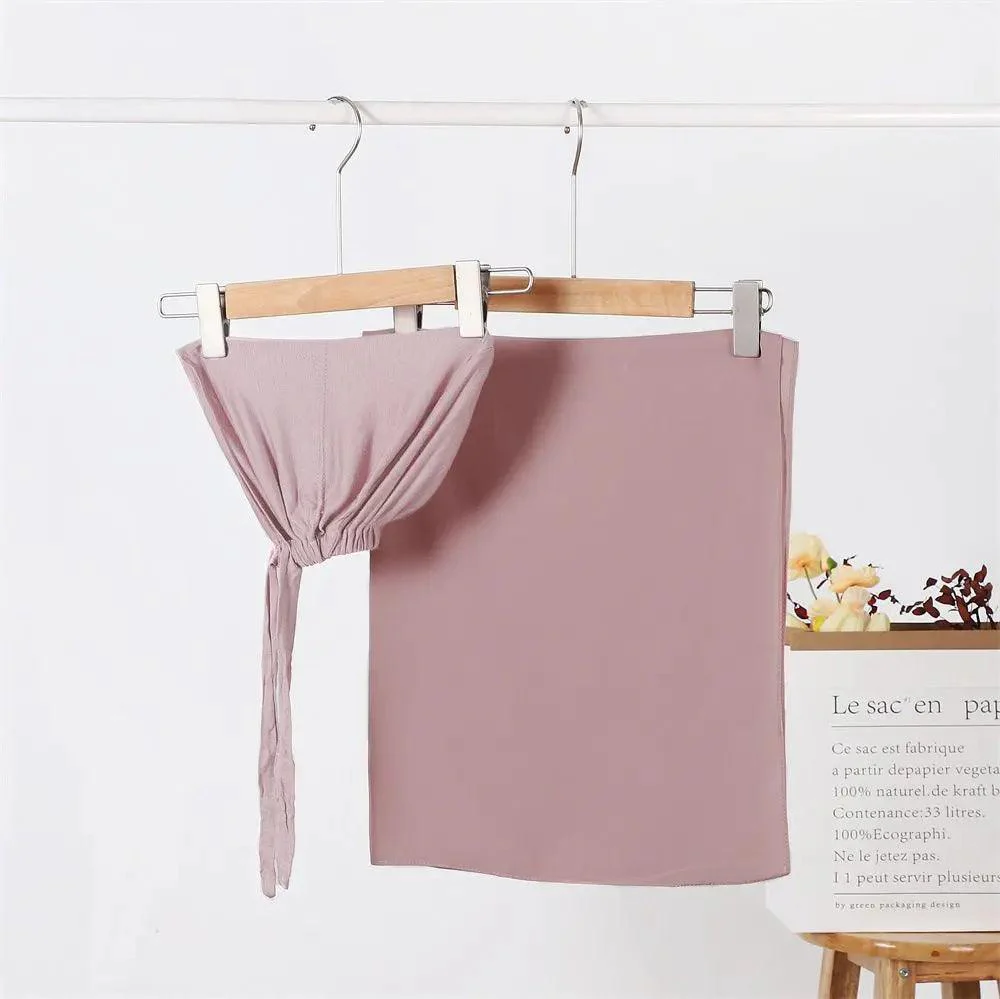 Chiffon Hijab with Cord Base Cap 2pcs Set (MH037) - Image 24