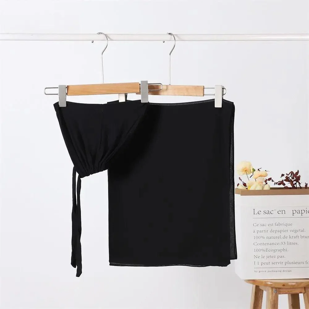 Chiffon Hijab with Cord Base Cap 2pcs Set (MH037) - Image 5