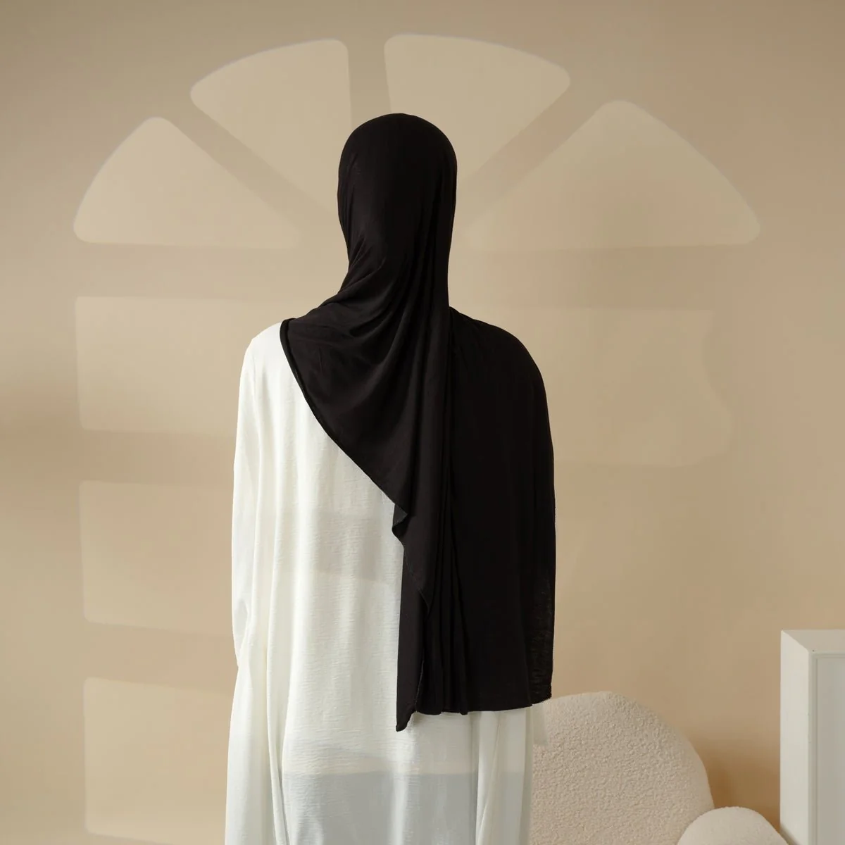 Solid Color Hijab With Basic Headscarf Cap (MH038) - Image 2