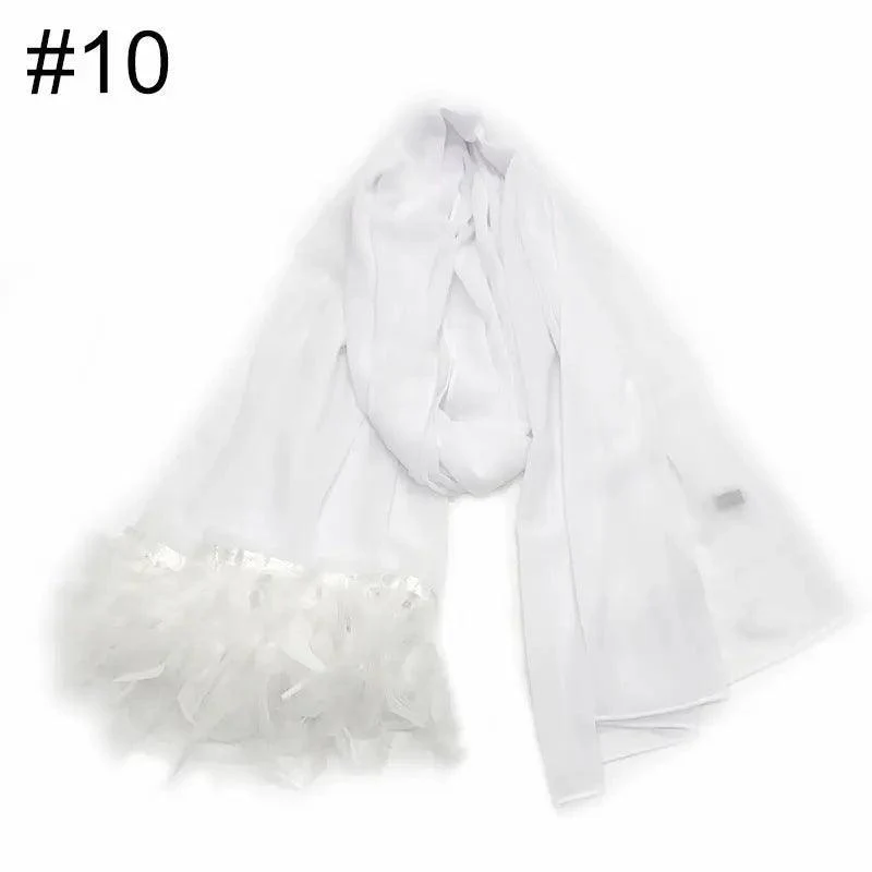 Chiffon Scarves Feather Scarf Hijab (MH039) - Image 15