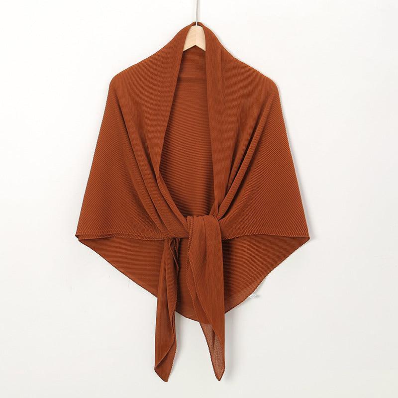 Solid Color Crinkle Chiffon Hijab - Lightweight Scarf for Women (MH040) - Image 26