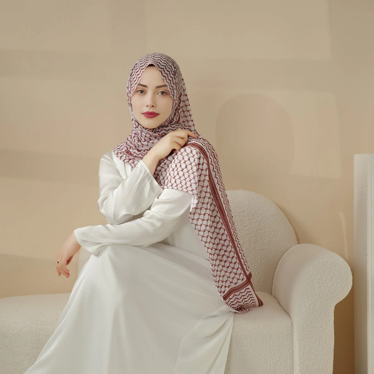 Chiffon Keffiyeh Hijab (MH045) - Image 5