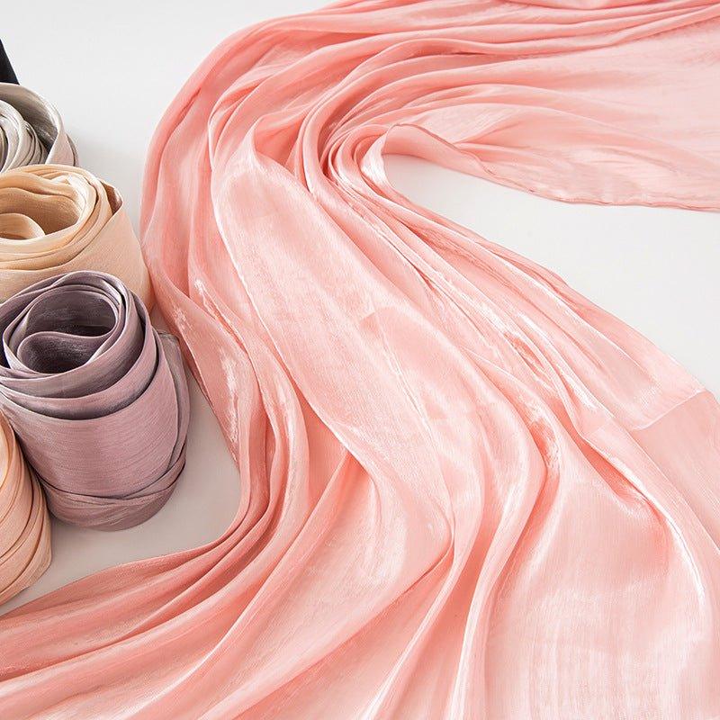 Solid Color Thin Plain Satin Long Hijab (MH051) - Image 10