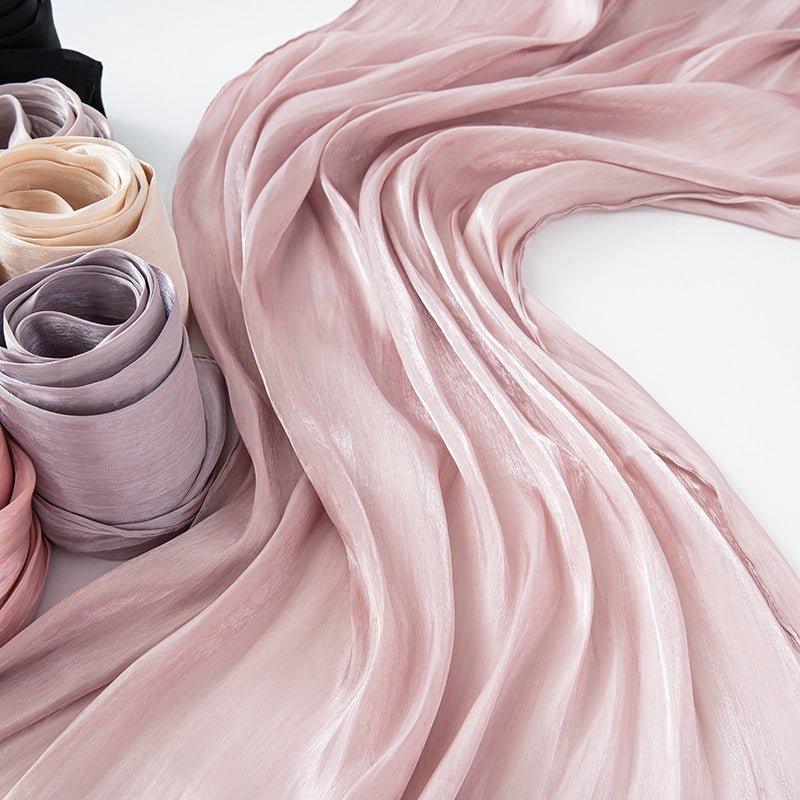 Solid Color Thin Plain Satin Long Hijab (MH051) - Image 11