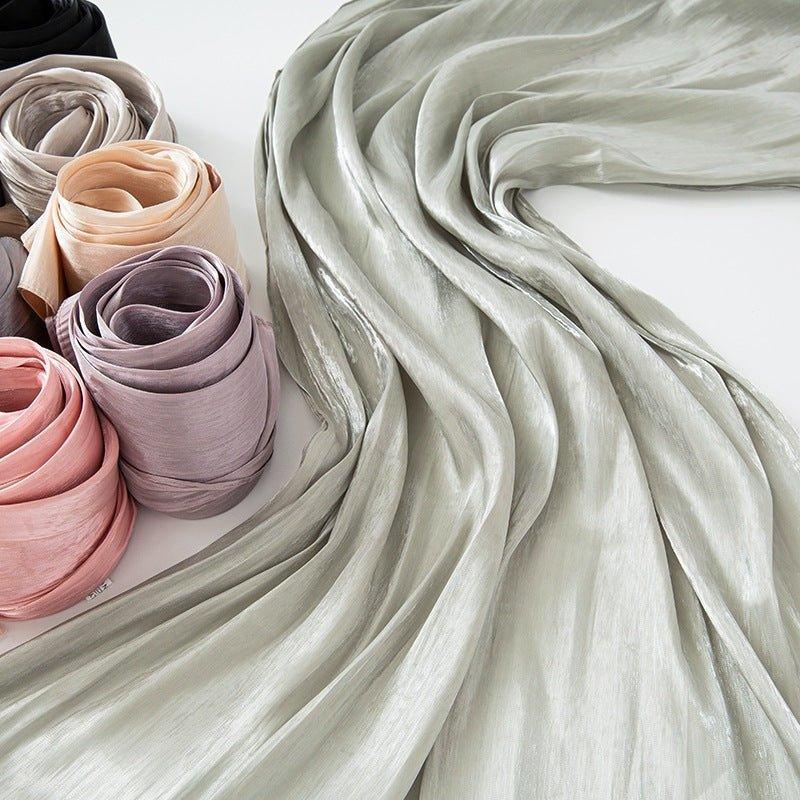 Solid Color Thin Plain Satin Long Hijab (MH051) - Image 12