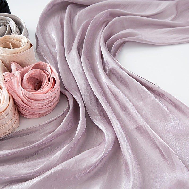 Solid Color Thin Plain Satin Long Hijab (MH051) - Image 13