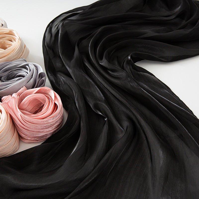 Solid Color Thin Plain Satin Long Hijab (MH051) - Image 14