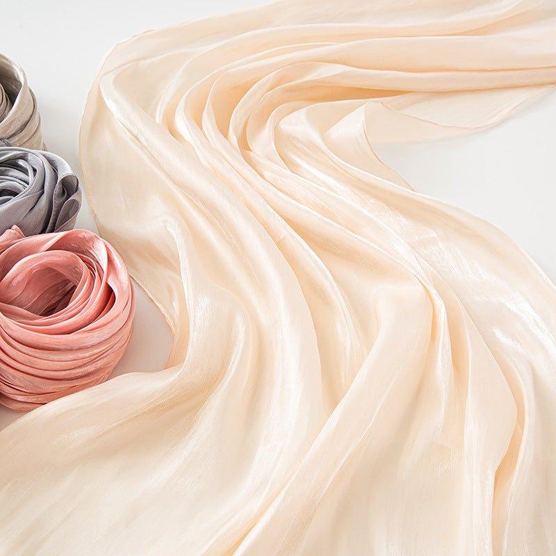 Solid Color Thin Plain Satin Long Hijab (MH051) - Image 15