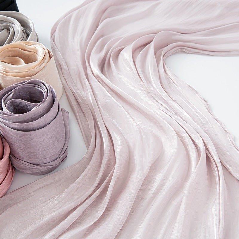 Solid Color Thin Plain Satin Long Hijab (MH051) - Image 17
