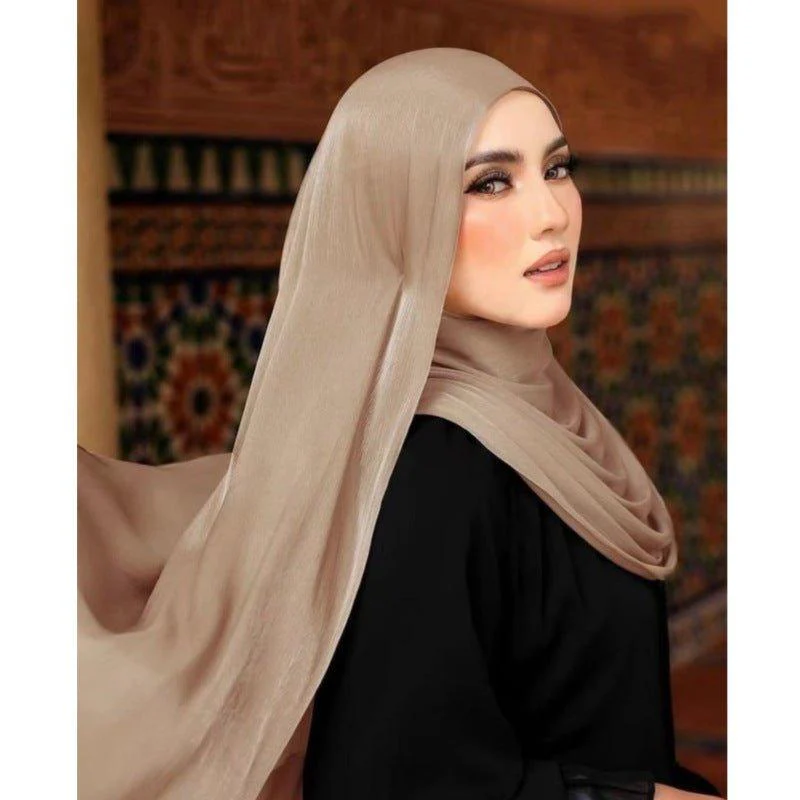 Solid Color Thin Plain Satin Long Hijab (MH051) - Image 3