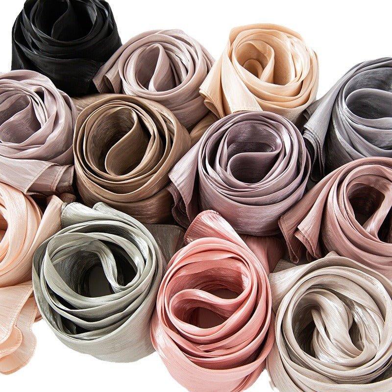 Solid Color Thin Plain Satin Long Hijab (MH051) - Image 5