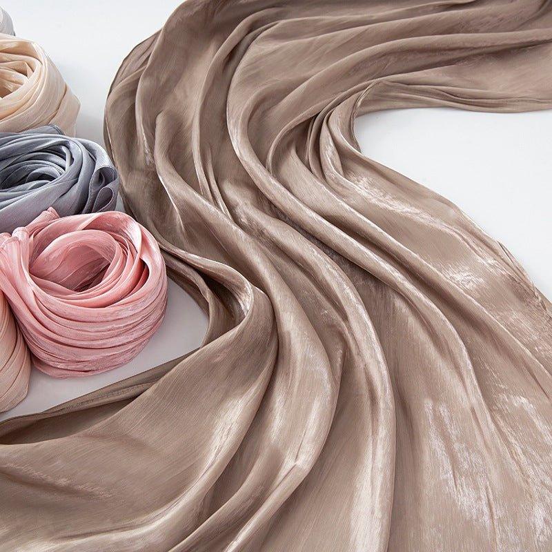 Solid Color Thin Plain Satin Long Hijab (MH051) - Image 7