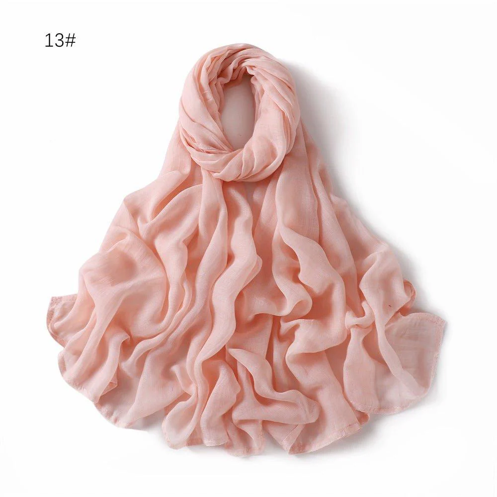 MH054 Rayon Solid Color Wide Brim Hijab - Image 17