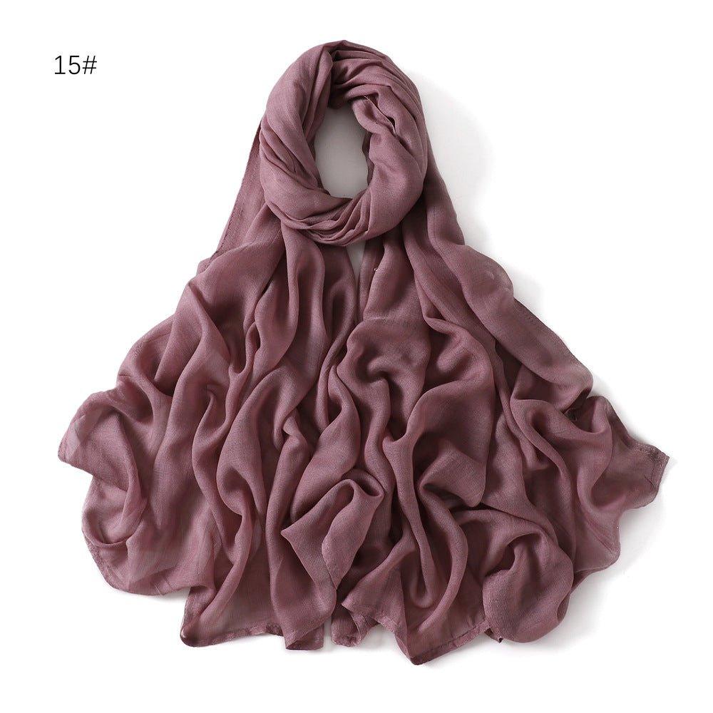 MH054 Rayon Solid Color Wide Brim Hijab - Image 19