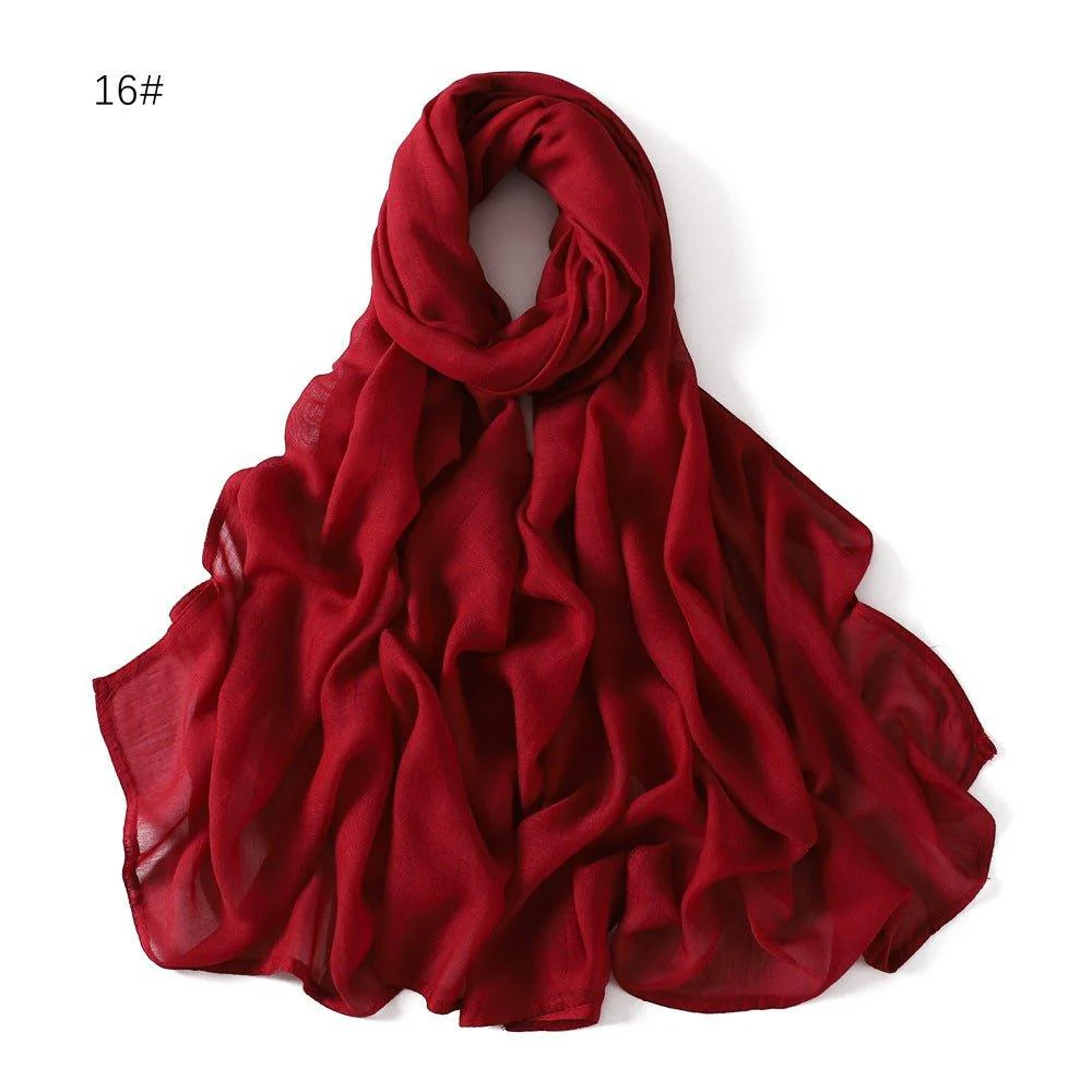 MH054 Rayon Solid Color Wide Brim Hijab - Image 20
