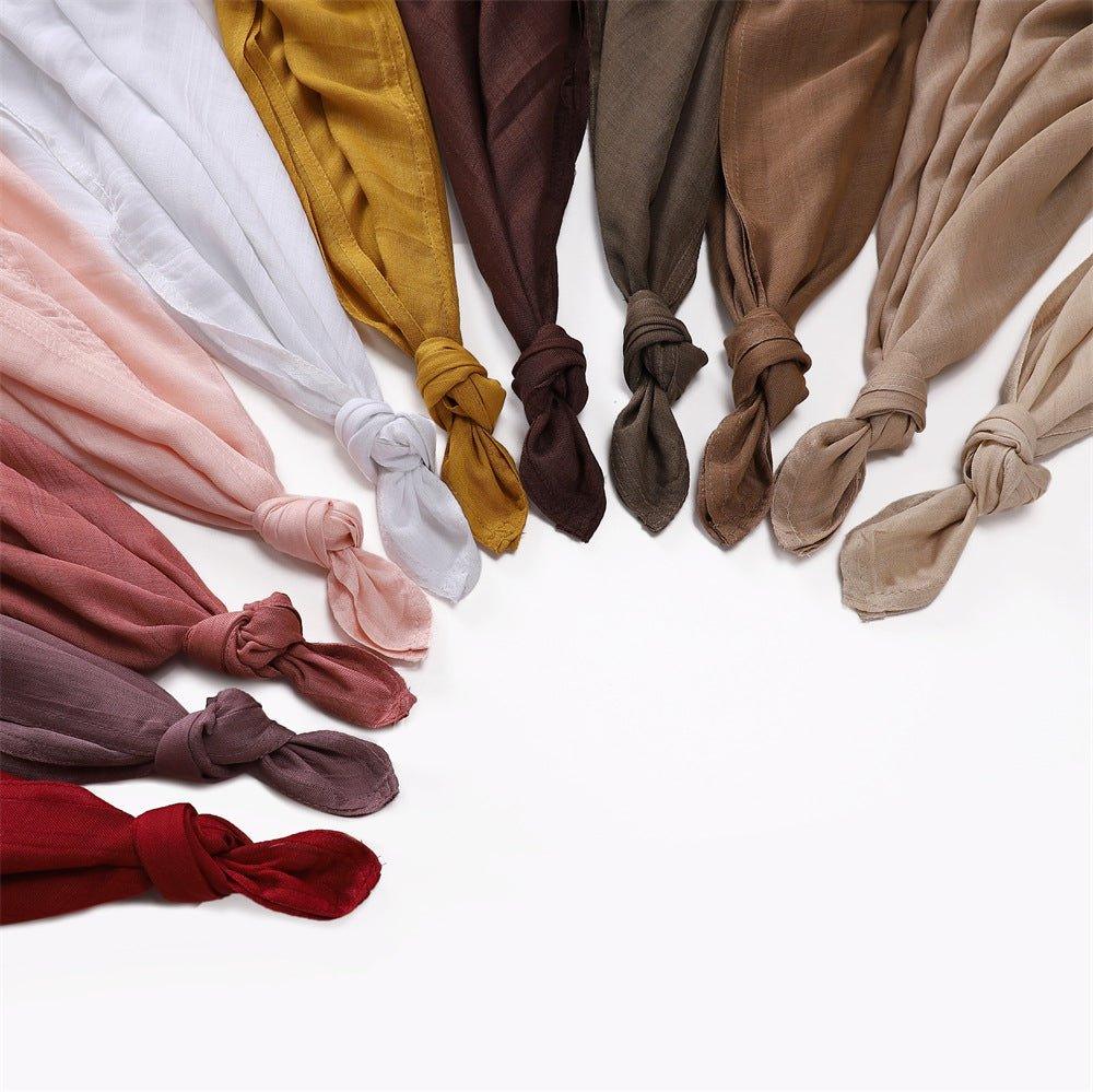 MH054 Rayon Solid Color Wide Brim Hijab - Image 21