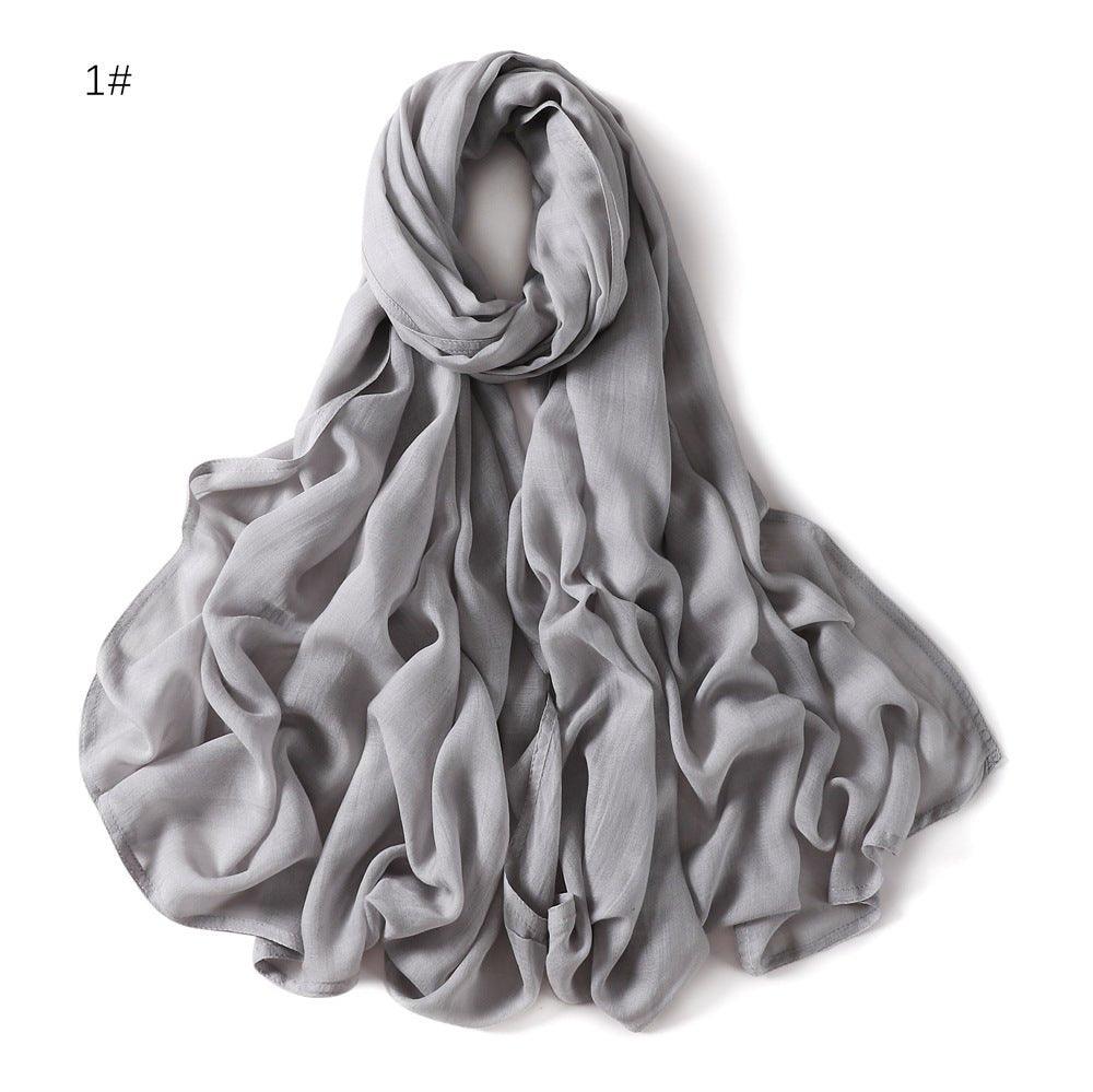 MH054 Rayon Solid Color Wide Brim Hijab - Image 5