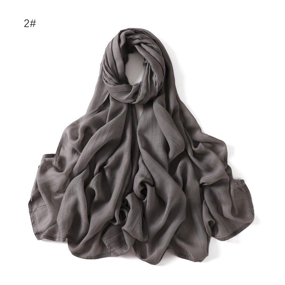 MH054 Rayon Solid Color Wide Brim Hijab - Image 6
