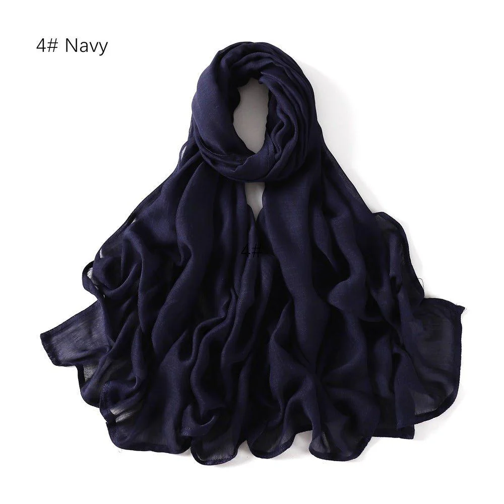 MH054 Rayon Solid Color Wide Brim Hijab - Image 8