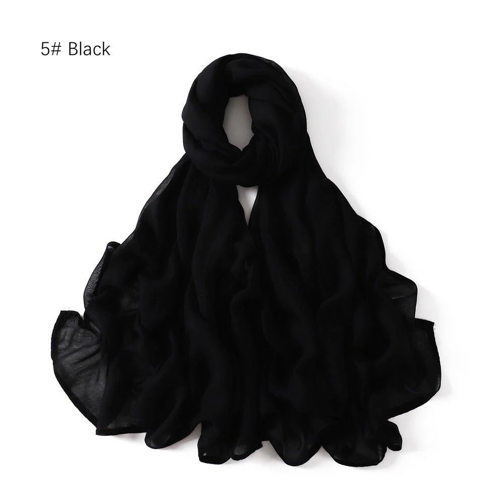 MH054 Rayon Solid Color Wide Brim Hijab - Image 9