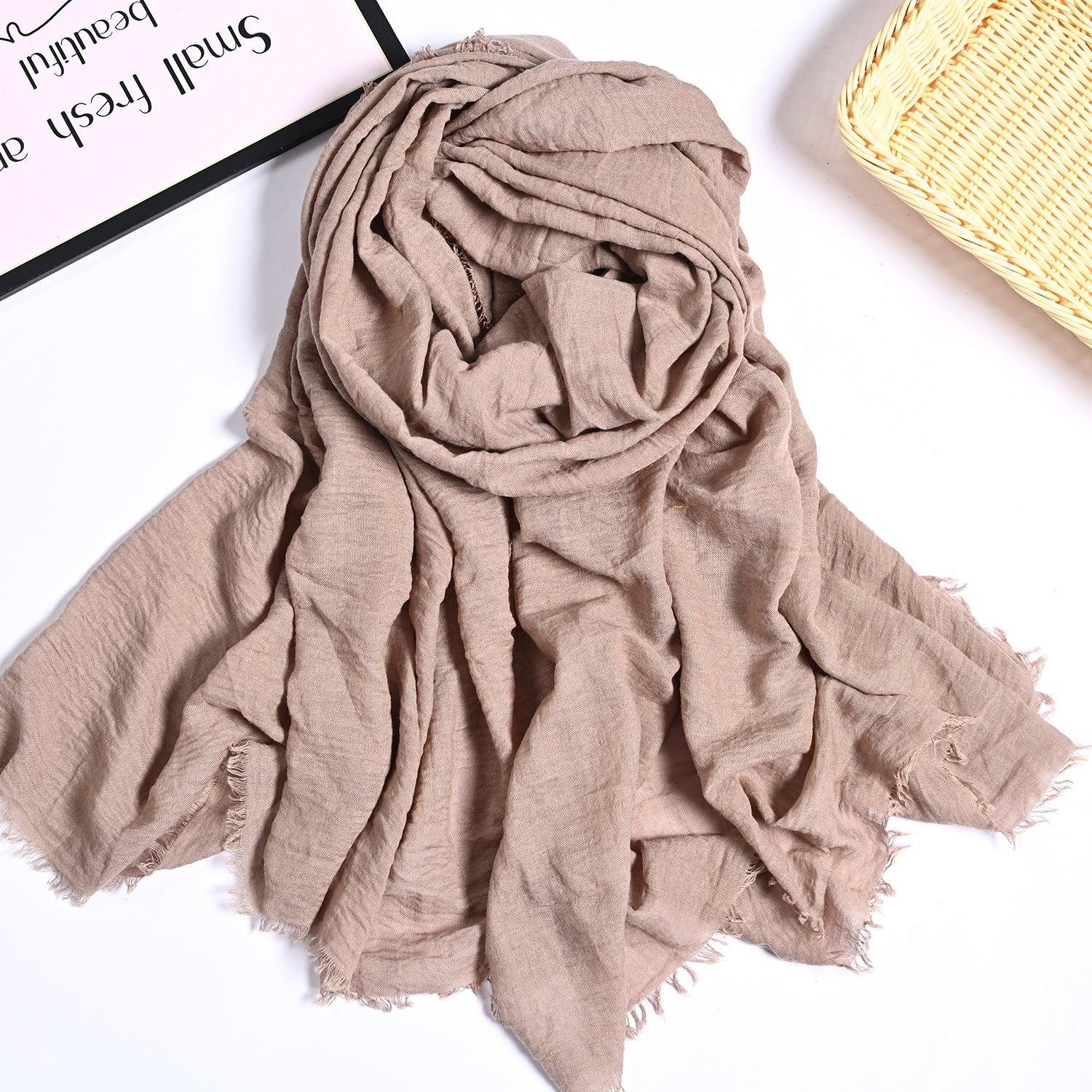MH055 Encrypted Bubble Wrinkle Solid Color Hijab - Image 10