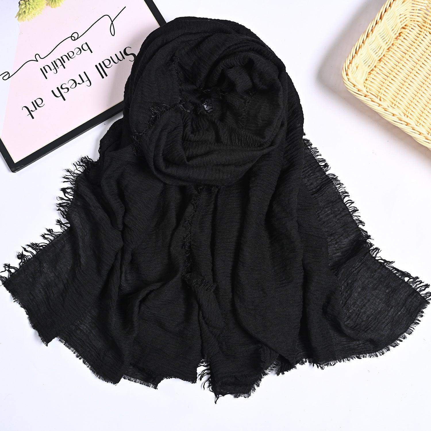 MH055 Encrypted Bubble Wrinkle Solid Color Hijab - Image 15