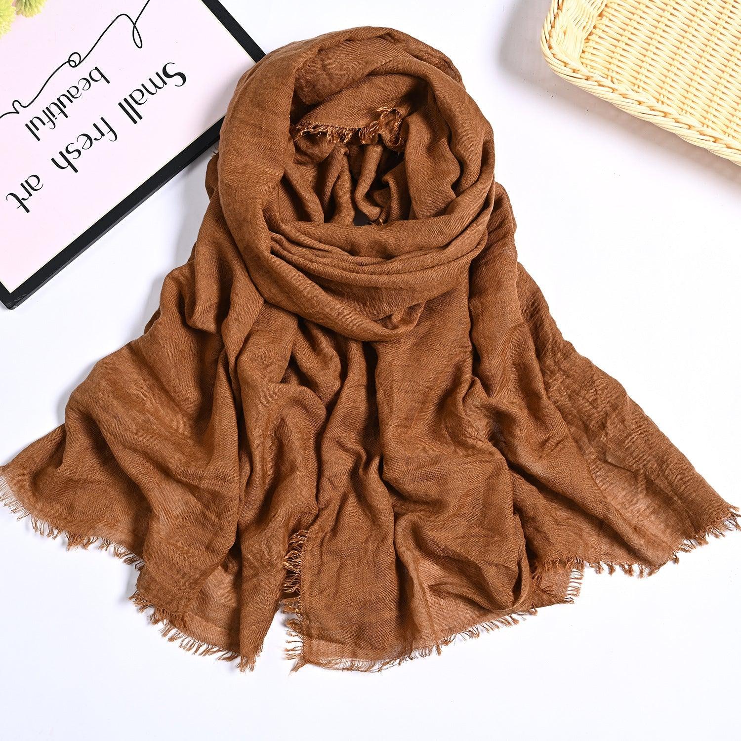 MH055 Encrypted Bubble Wrinkle Solid Color Hijab - Image 24