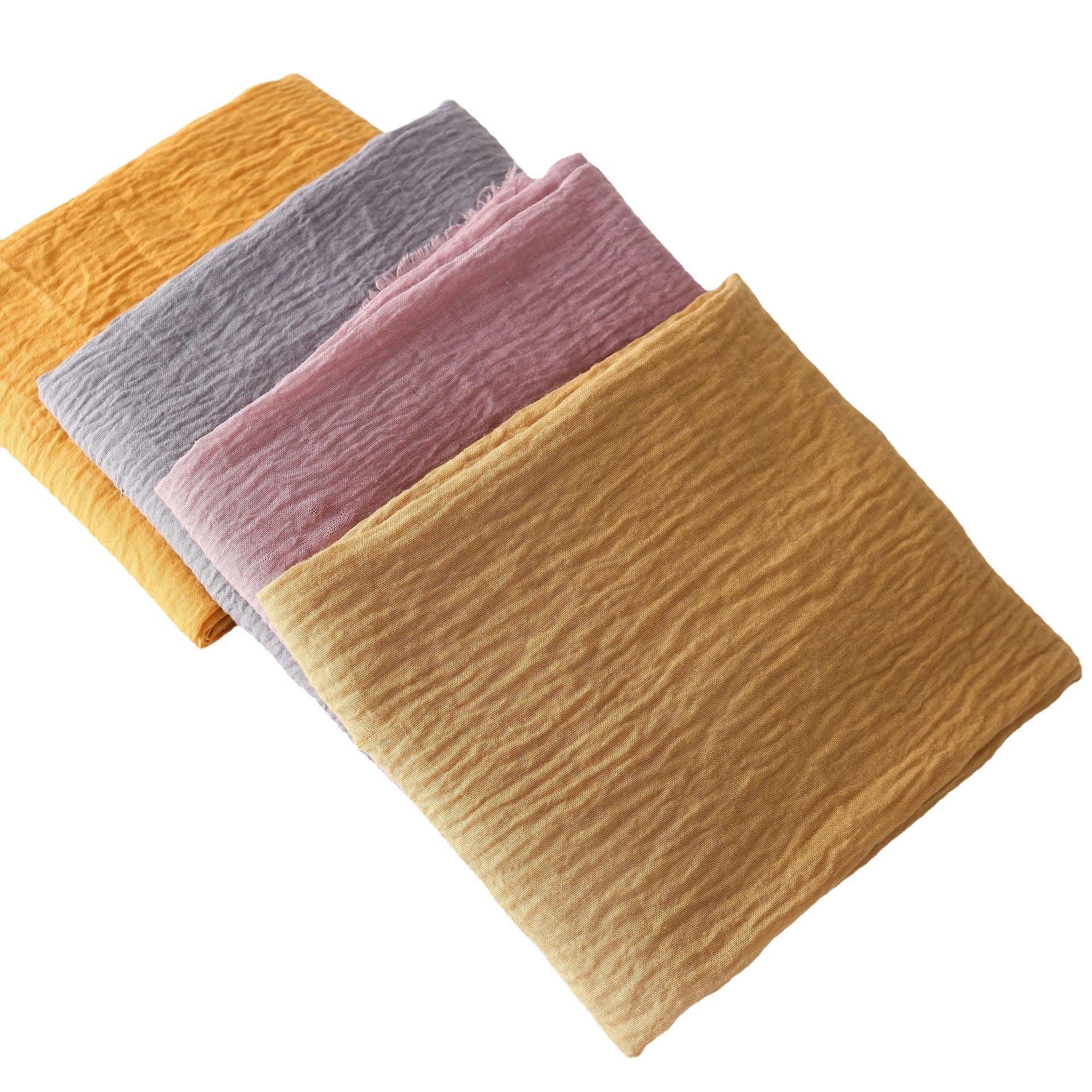 MH055 Encrypted Bubble Wrinkle Solid Color Hijab - Image 3