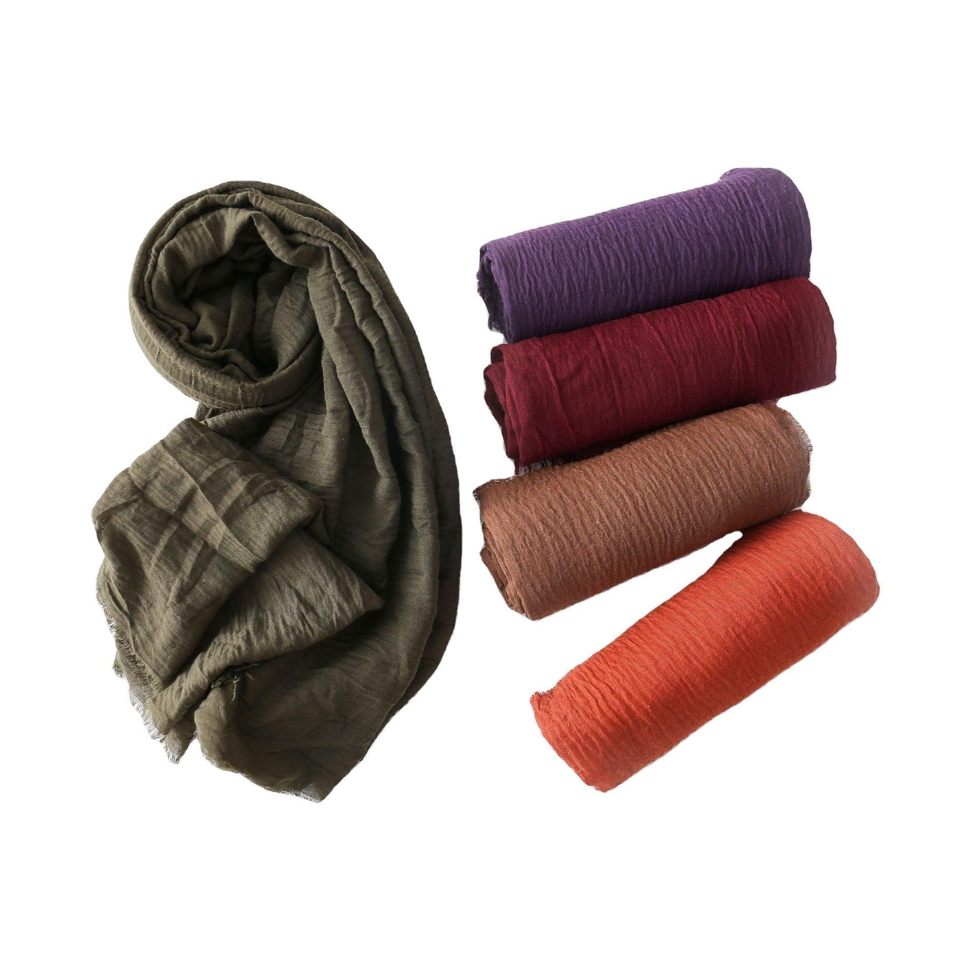 MH055 Encrypted Bubble Wrinkle Solid Color Hijab - Image 4