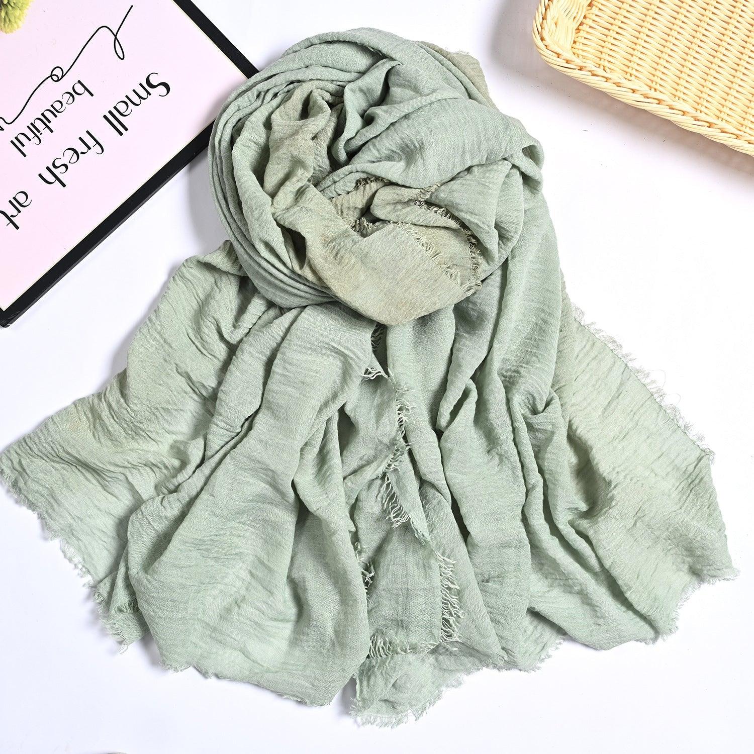 MH055 Encrypted Bubble Wrinkle Solid Color Hijab - Image 6