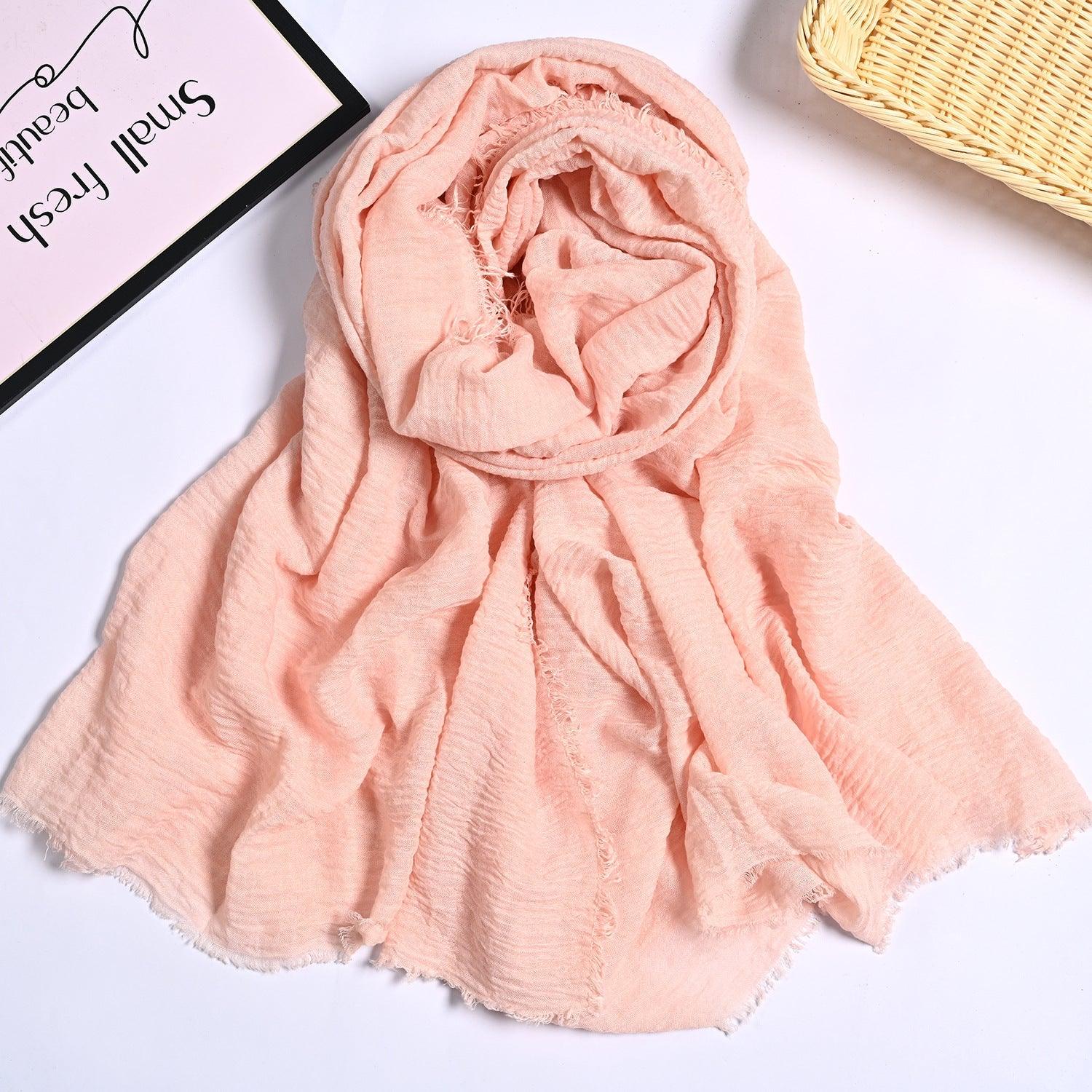 MH055 Encrypted Bubble Wrinkle Solid Color Hijab - Image 7
