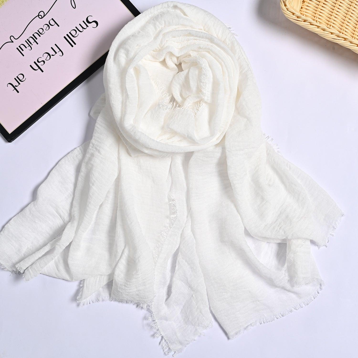 MH055 Encrypted Bubble Wrinkle Solid Color Hijab - Image 8