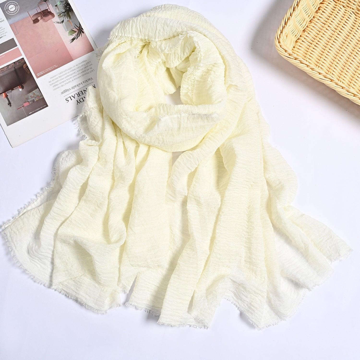 MH055 Encrypted Bubble Wrinkle Solid Color Hijab - Image 9