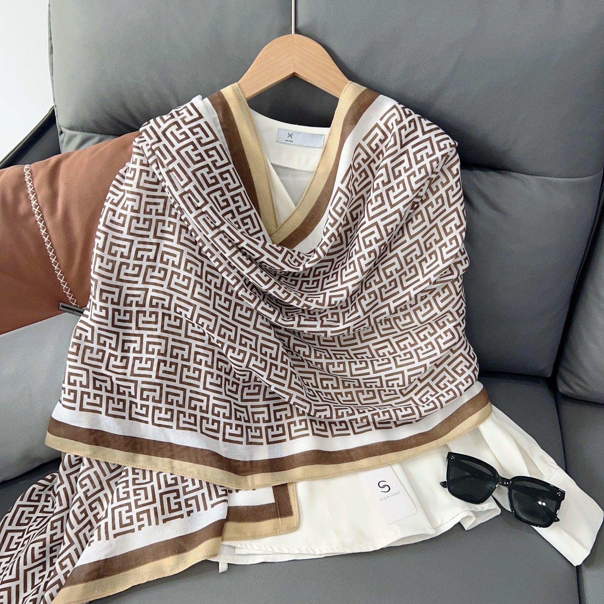 MH057 Lettered Rayon And Linen Hijab - Image 4