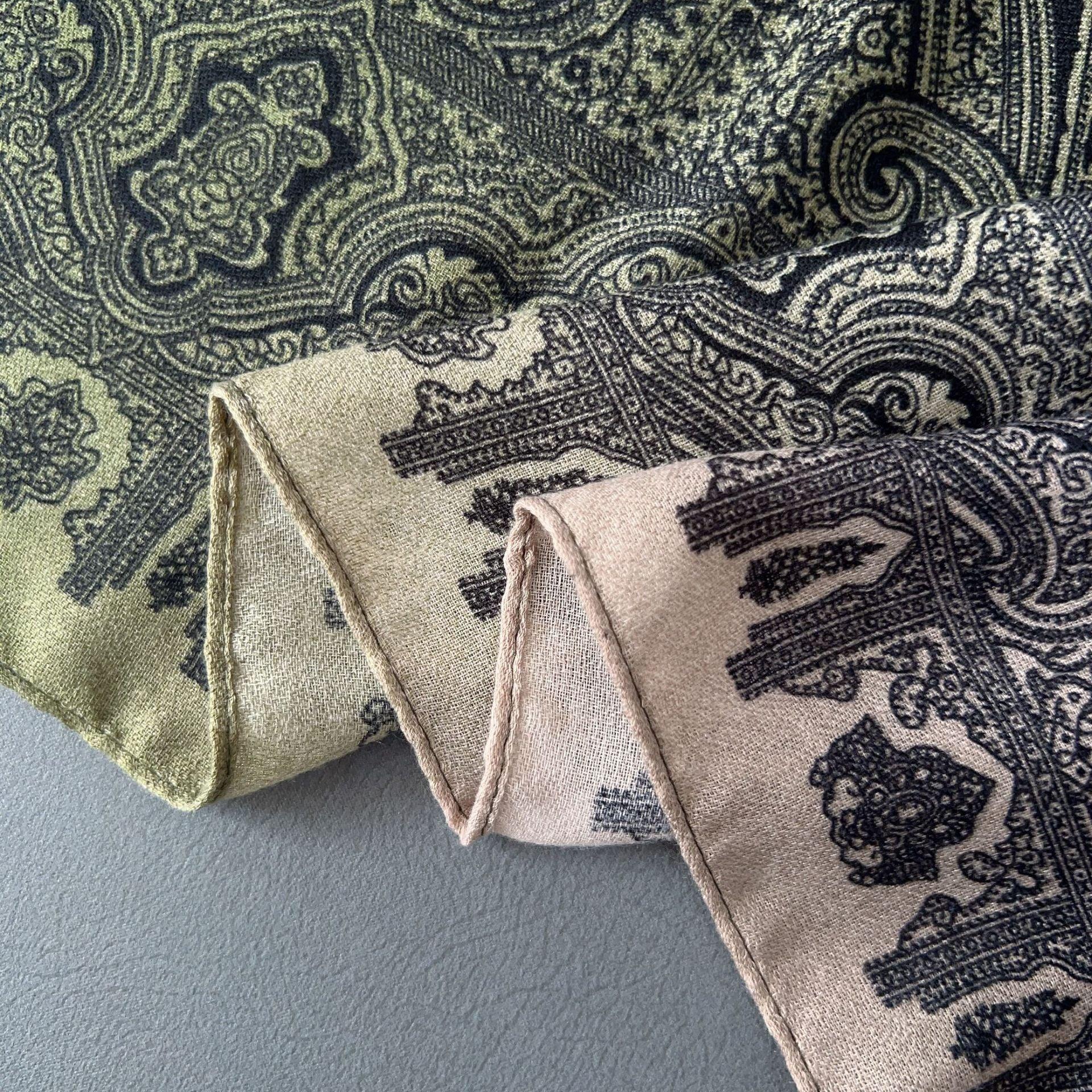 MH058 Cashew Printed Cotton And Linen Thin Hijab - Image 10
