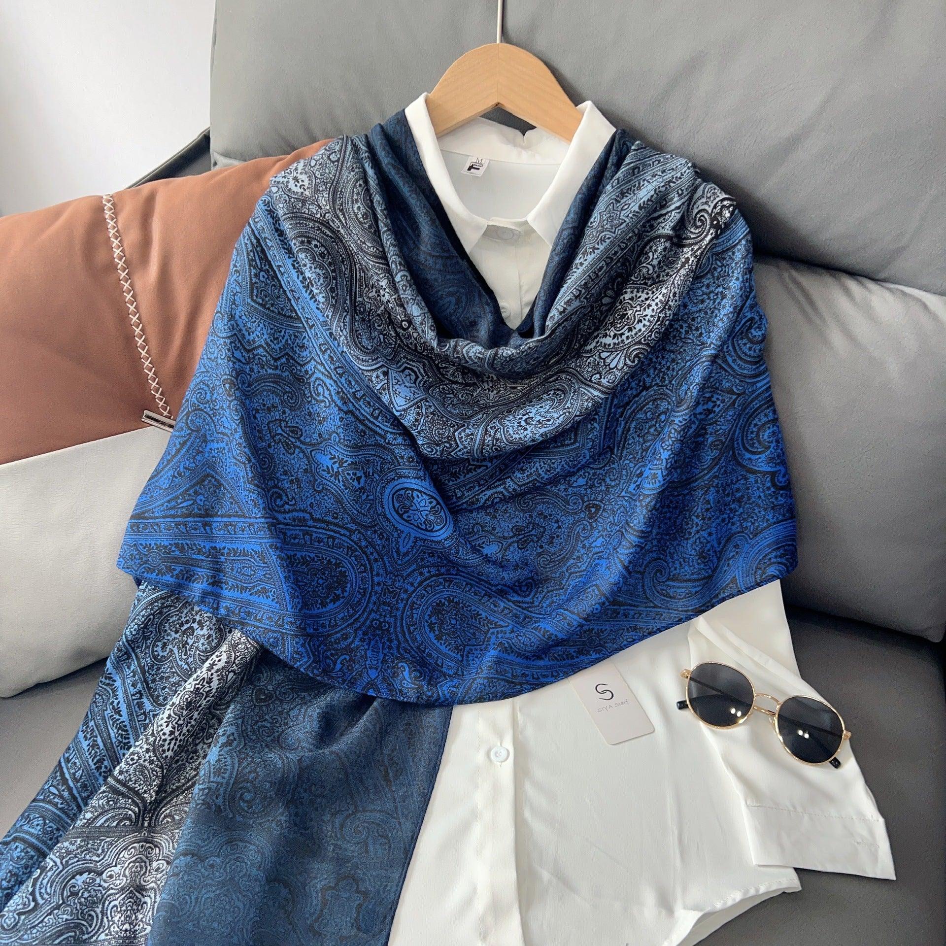 MH058 Cashew Printed Cotton And Linen Thin Hijab - Image 5