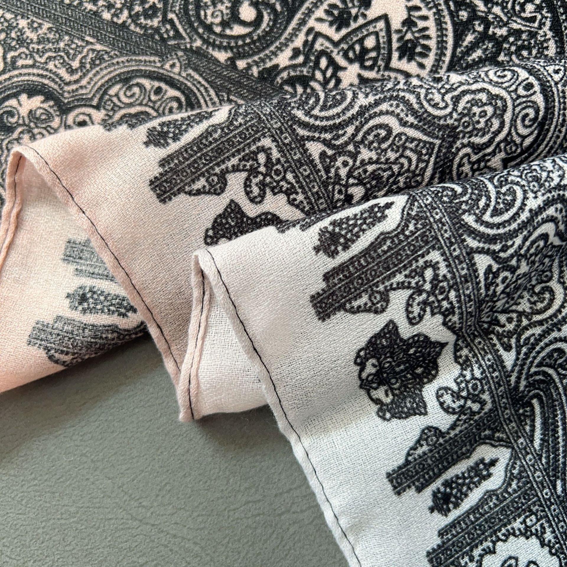 MH058 Cashew Printed Cotton And Linen Thin Hijab - Image 7