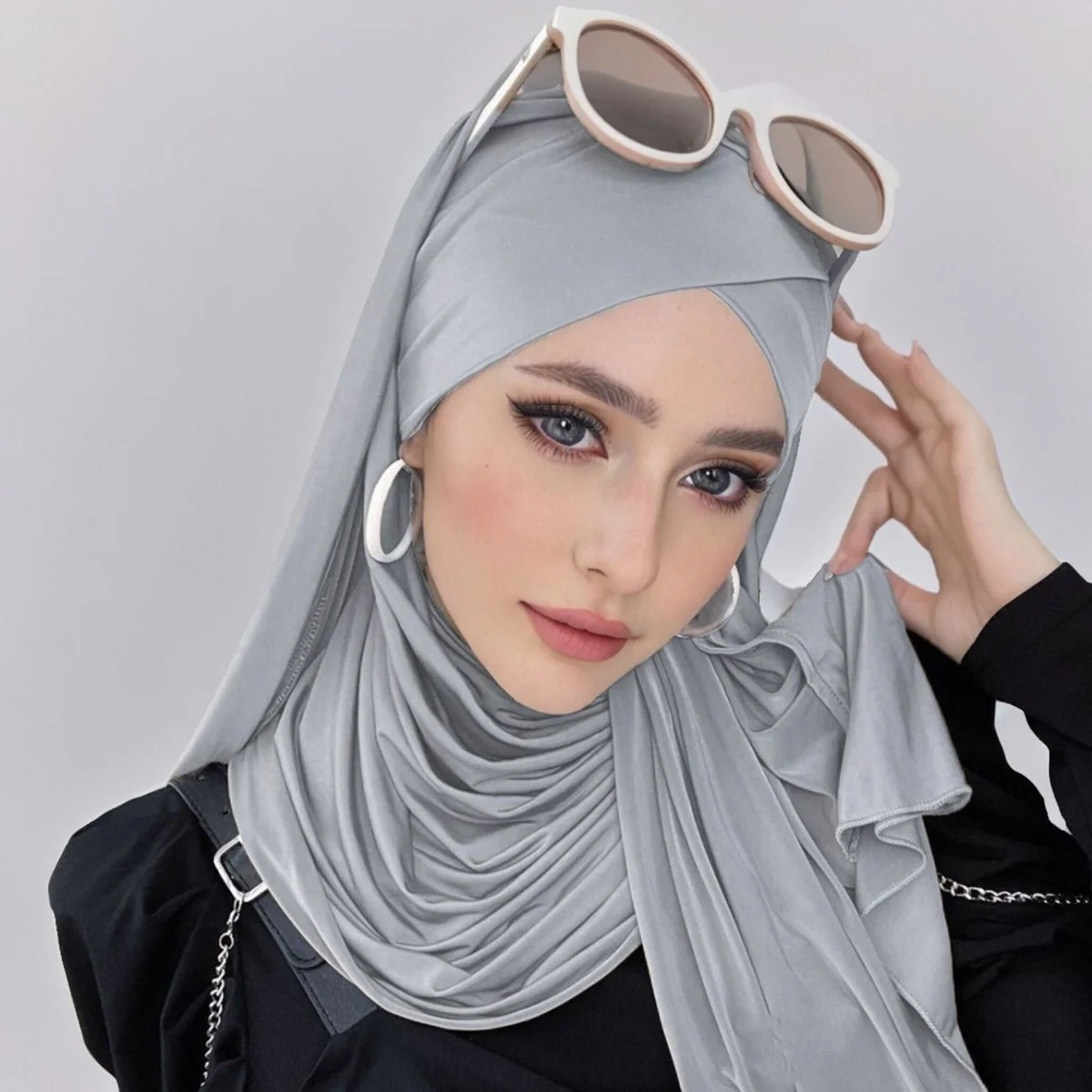 MH059 Solid Color Single Layer Cross Stretch Hijab - Image 11