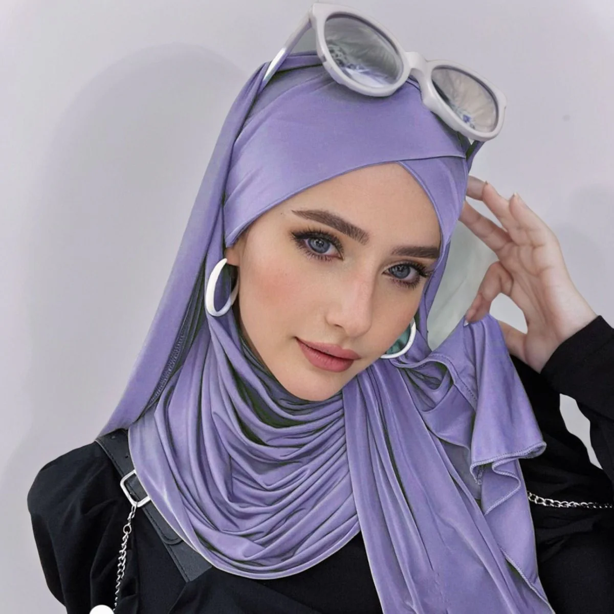 MH059 Solid Color Single Layer Cross Stretch Hijab - Image 14