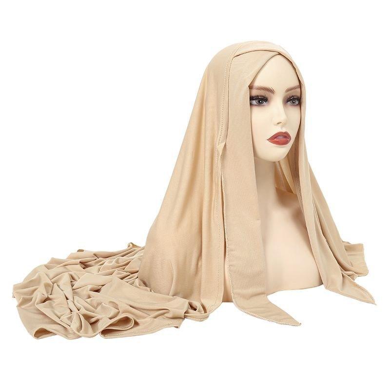 MH059 Solid Color Single Layer Cross Stretch Hijab - Image 3
