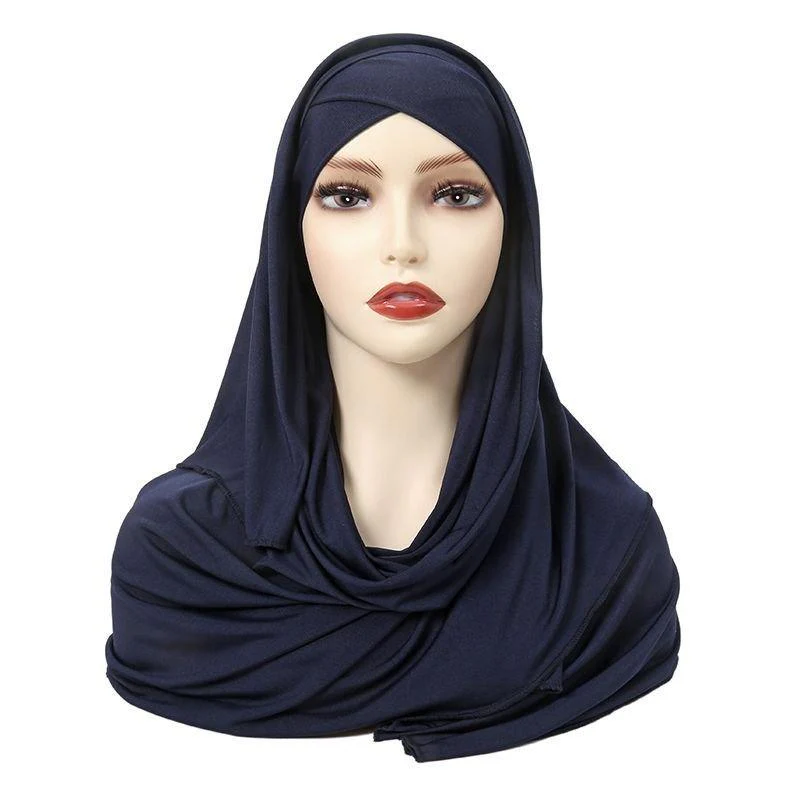 MH059 Solid Color Single Layer Cross Stretch Hijab - Image 5