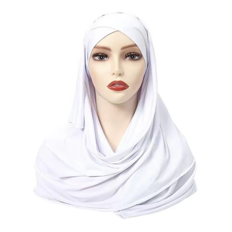MH059 Solid Color Single Layer Cross Stretch Hijab - Image 6
