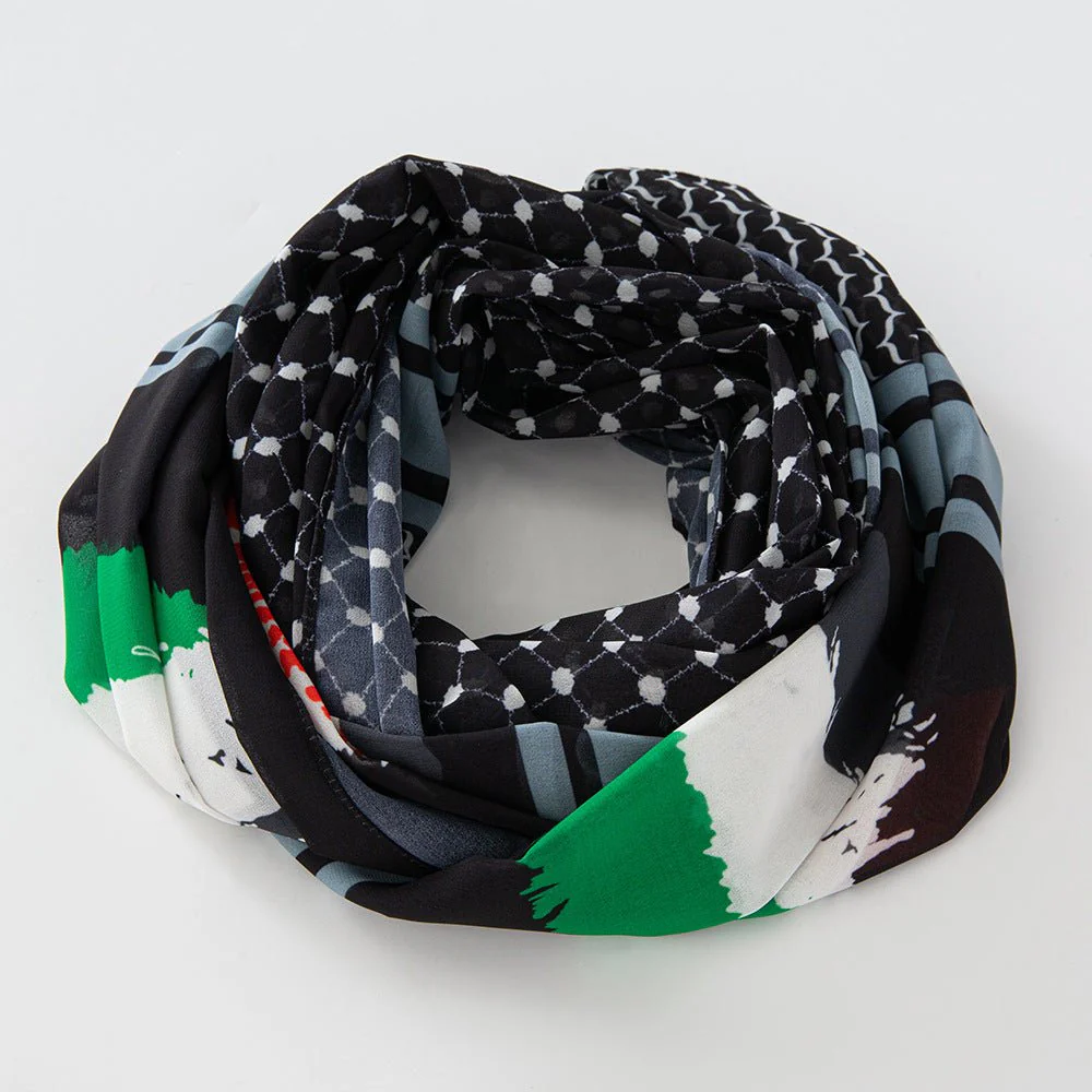 MH074 Keffiyeh Printed chiffon Hijab - Image 11