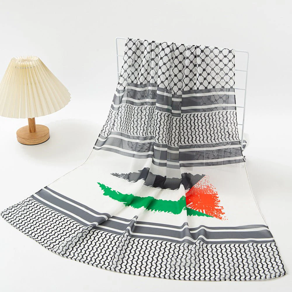 MH074 Keffiyeh Printed chiffon Hijab - Image 12