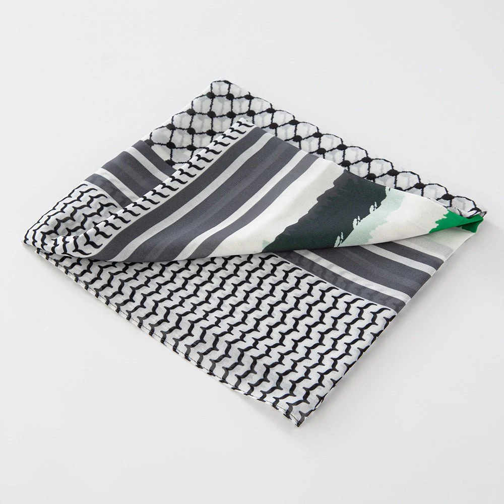 MH074 Keffiyeh Printed chiffon Hijab - Image 13