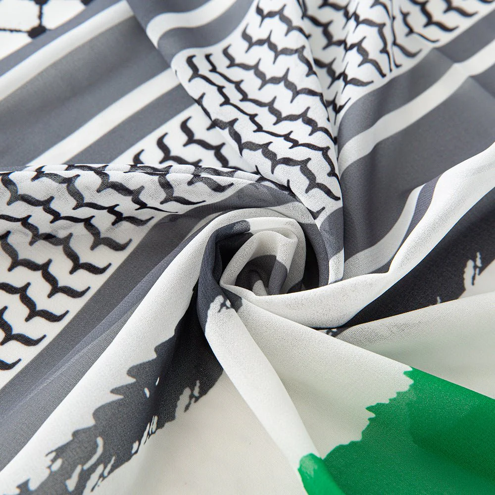 MH074 Keffiyeh Printed chiffon Hijab - Image 15