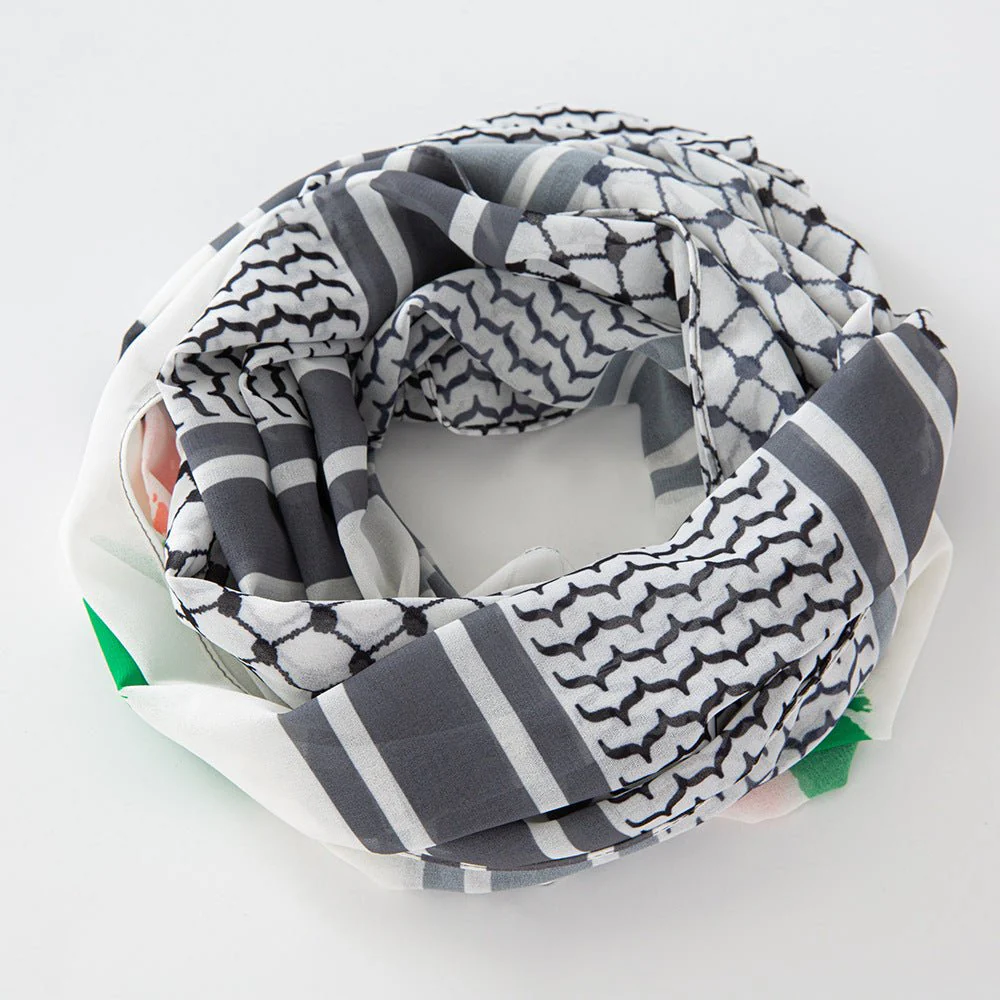 MH074 Keffiyeh Printed chiffon Hijab - Image 16
